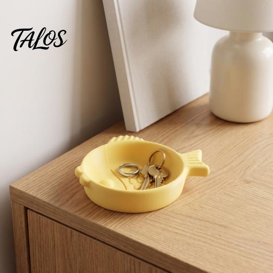 Pet Supplies for Small Cats Fish Shaped Cat Bowl, 3D Printed Slow Feeder Easy Clean Bowl Cute Plastic Food Dish Indoor Kittens