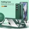 Z Fold7  Hinge Protection Leather Case For For Samsung Galaxy Z Fold7 Fold 7 Fashion Electronic Pen Slot Cover with Glass Film