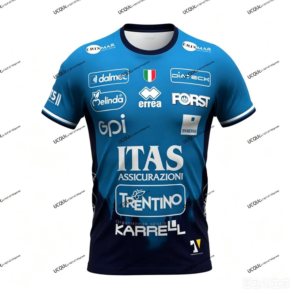 Italy Style 2025 New Arrival Itas Trentino 3D Print Volleyball Jersey Casual Sports T-Shirt Home Away Adult KID Unisex Top