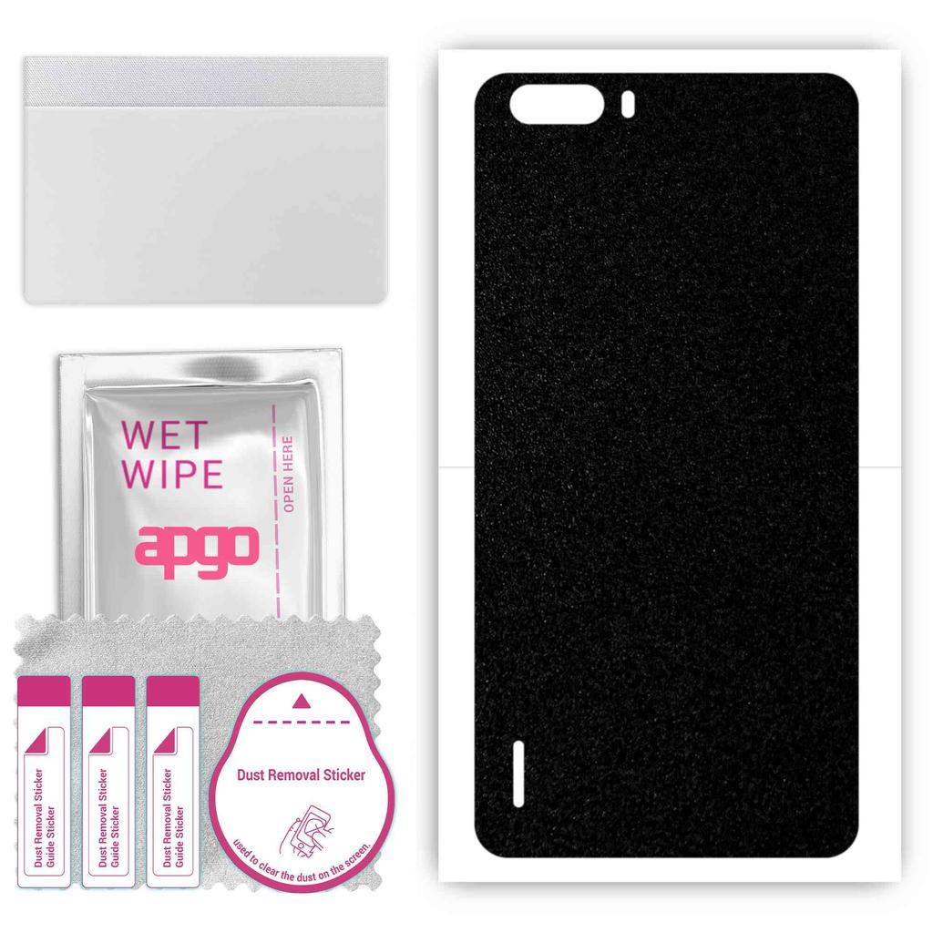 apgo Protective Skin Sticker for the Back Compatible with Honor 6 Plus, Wrap Film, Foil, Vinyl - Pattern Matte Black