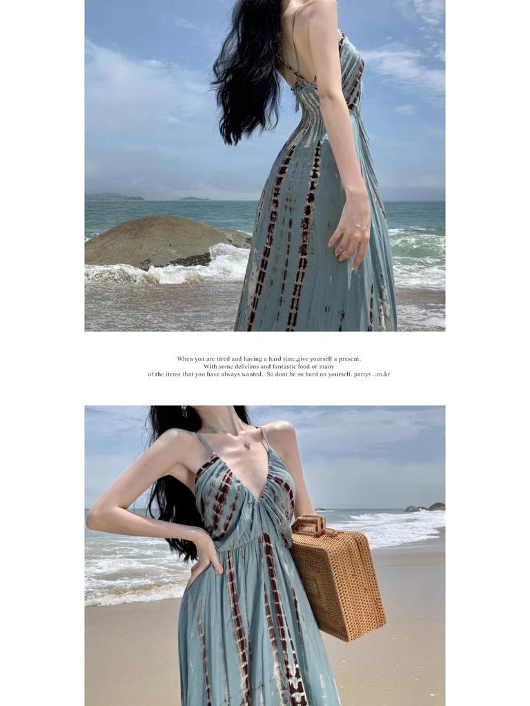 Women's Bohemian French-Style Summer Travel Dress - Elegant Beach & Vacation Wear