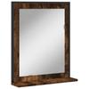 Bathroom Mirror with Shelf Smoked Oak 50 x 12 x 60 cm Wood Based Material