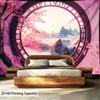 Cherry Blossom Mountain Scenery Digital Printing Polyester Wall Tapestry Suitable for Use In Living Rooms Offices Bars and Party
