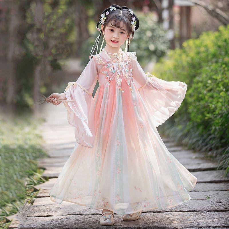 Girls Pink Hanfu Dress – Ancient Style Spring/Autumn Tang Suit for Children 2026 Collection 110 розовый
