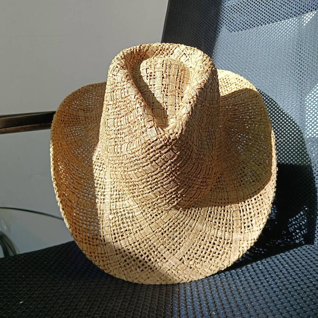 Women's Cowboy Straw Hat 2024 New Western Cowboy Sun Hat Spring Knight Hat Men's Jazz Hat Summer Cowboy Hat Sombrero Hombre