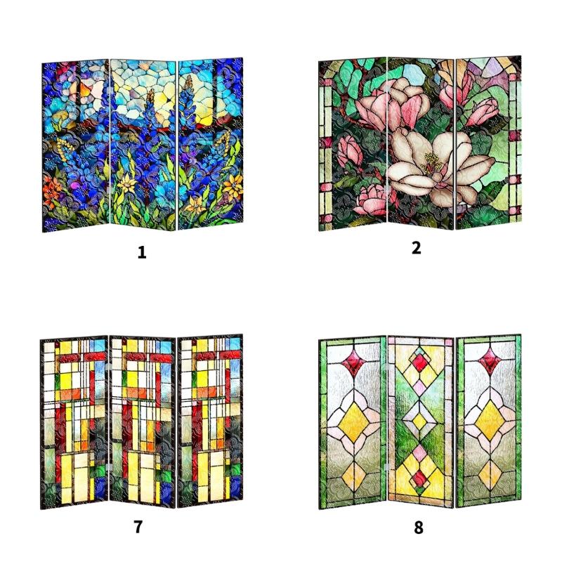 3 Panel Divider Mini Folding Screen Decorative Desktop Folding Screen Acrylic Suncatchers Ornament for Office Home Decors