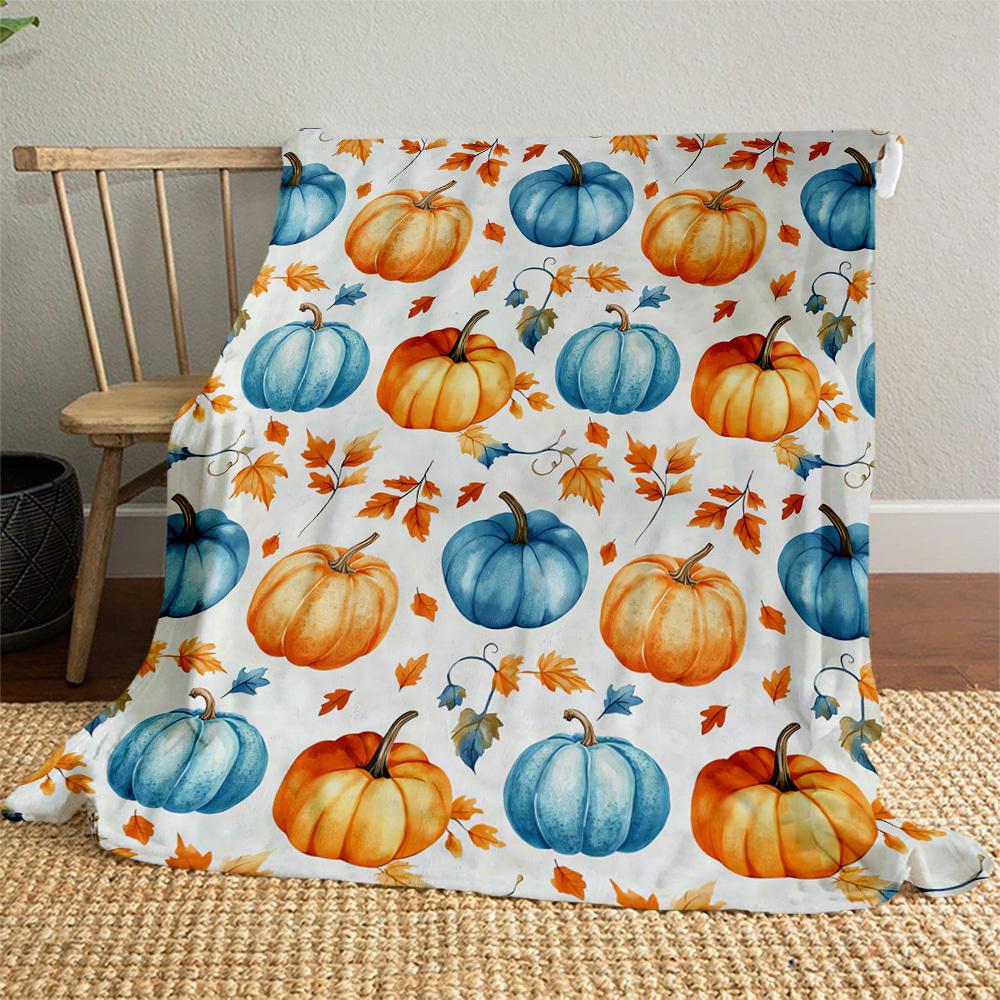 Pumpkin Leaf Outdoor Flannel Blankets, Outdoor travel, Home Blankets, Fan Gifts,Suitable for All Seasons, Christmas Gifts. R1127058