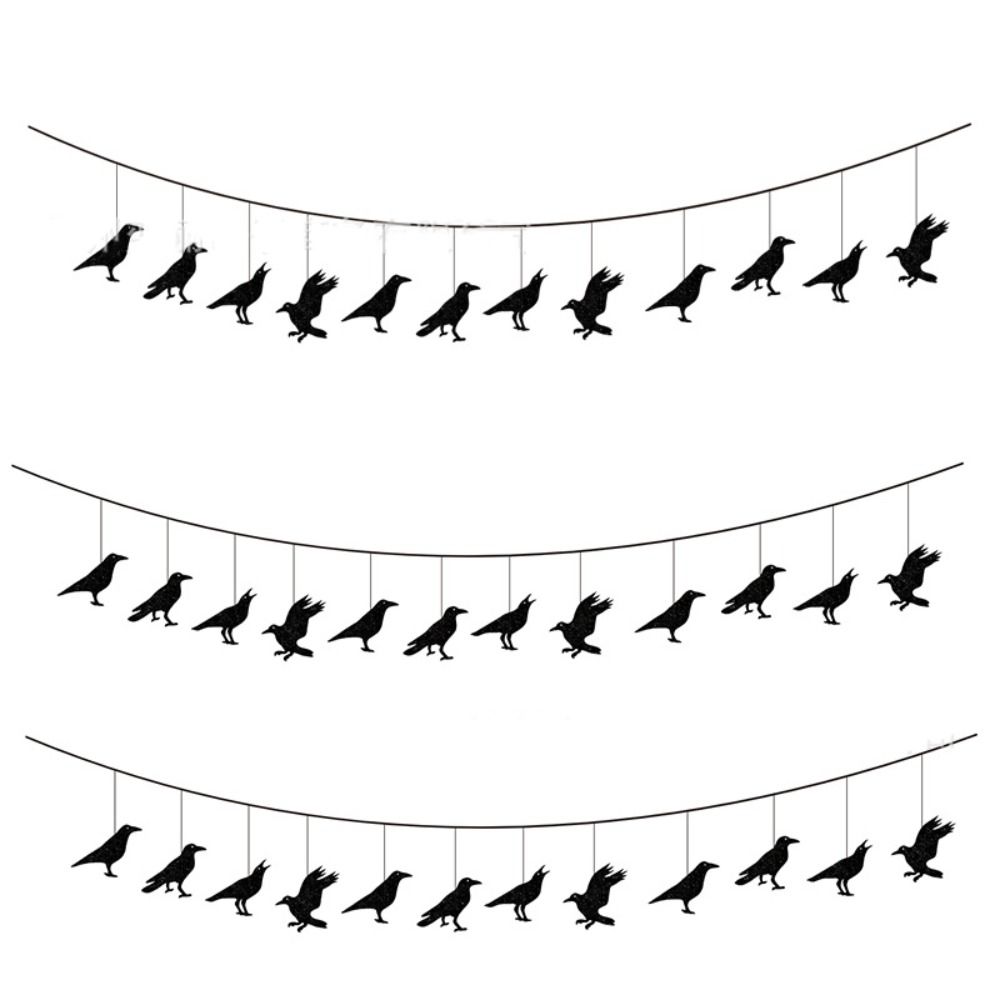 Glitter Paper Bird Hanging Bunting Flags Realistic Pattern Banner Garland  Yard