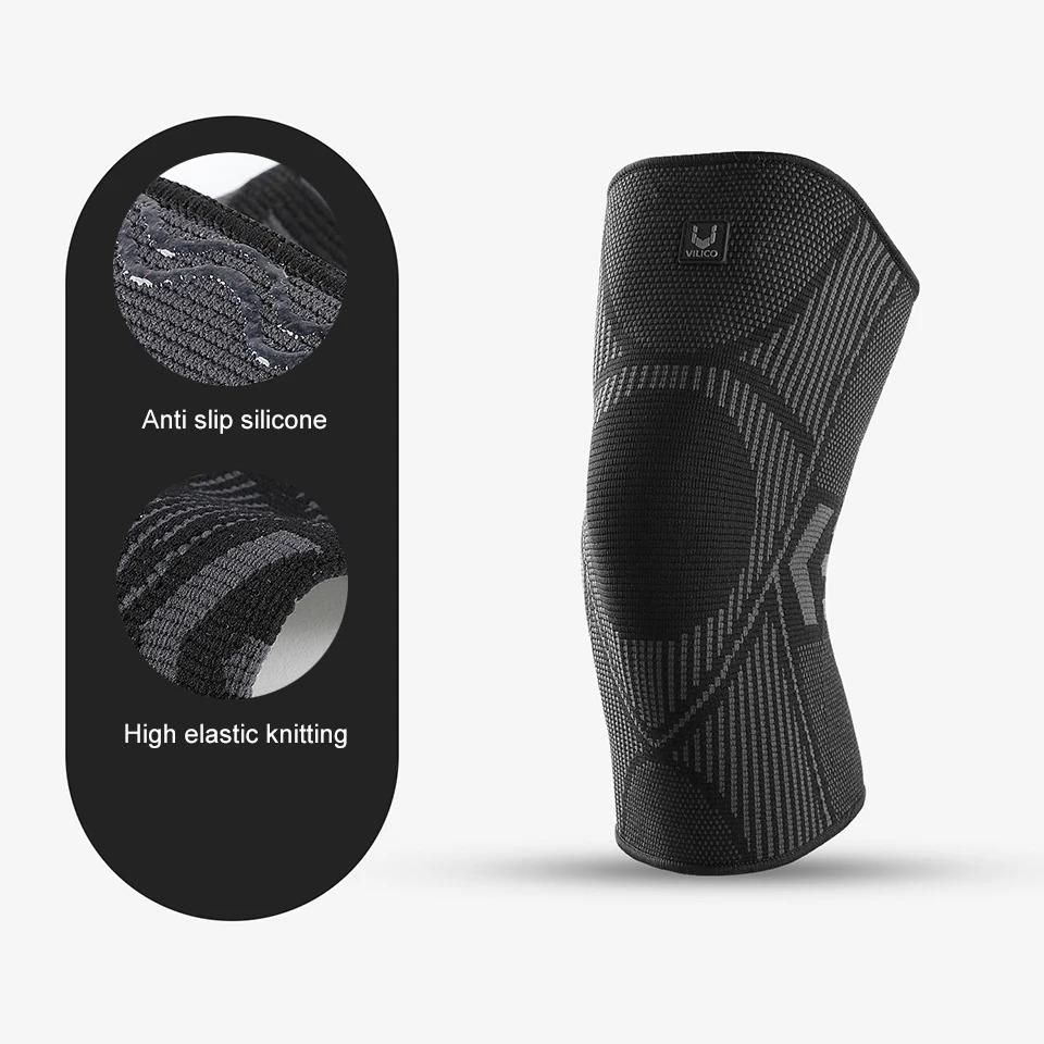 1Pcs Outdoor Sports Knee Pads Thin High-Elastic Knitting Mountain Climbing Hiking Anti-Slip Meniscus Injury Prevention Men Women