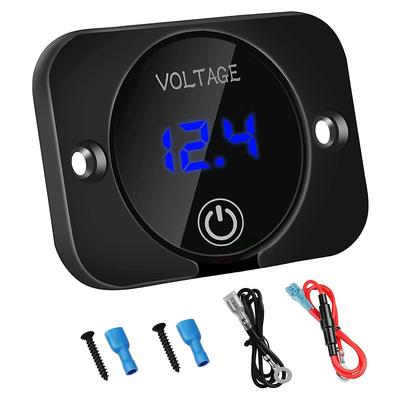Meialla Voltmeter with Contact Switch, Digital Display, DC12V 24V, for Boat Marine Truck ATV UTV, Waterproof Voltmeter Panel