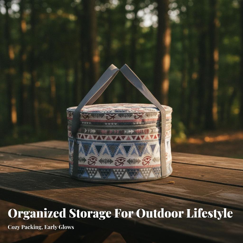Camping Storage Bag Portable Cylindrical Soft-Sided for Campers