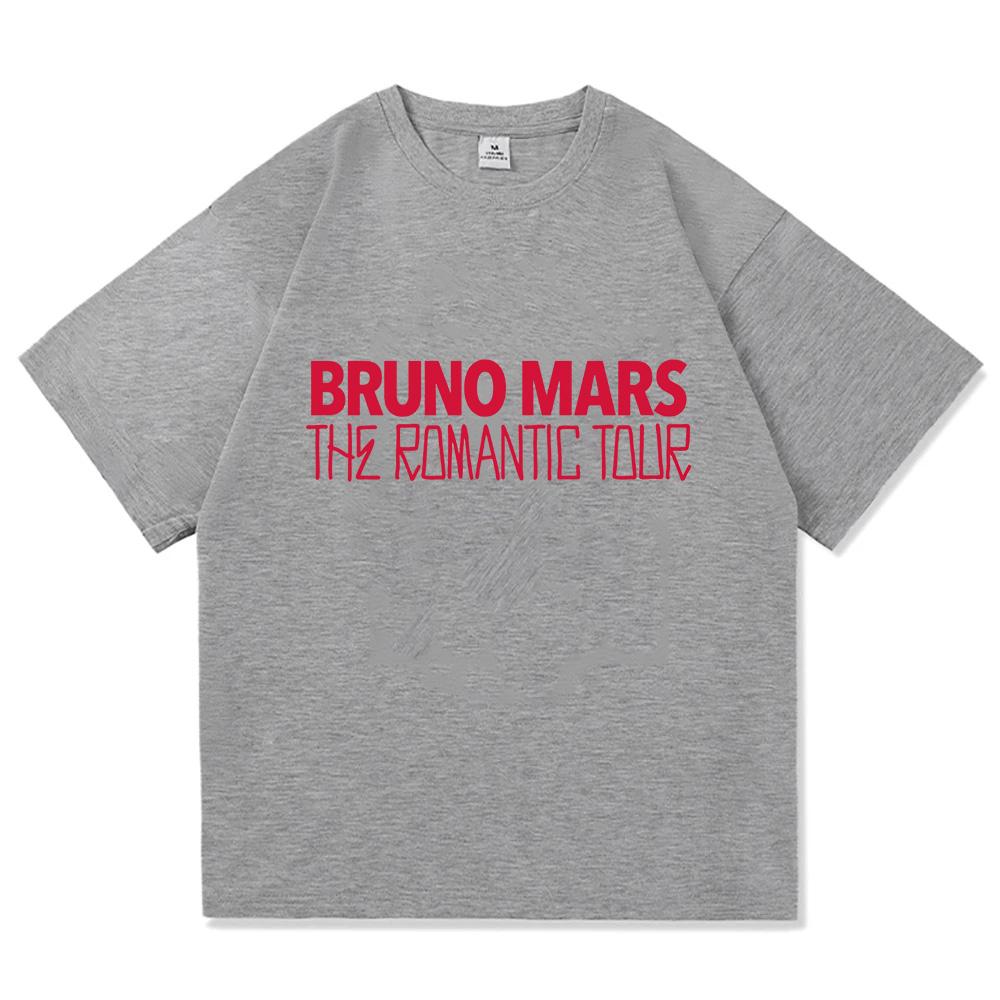 Bruno Mars The Romantic Tour 2026 Maglietta Moda Uomo Estetica Oversize Larga T-shirt Vintage 100% Cotone Top Magliette Grafiche
