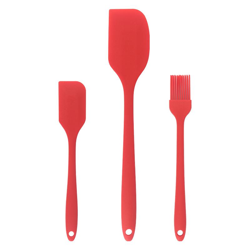 3-piece Spot Integrated Silicone Spatula Oil Brush 3-piece Set Baking Cream Spatula Single Cake Scraper Baking Tool