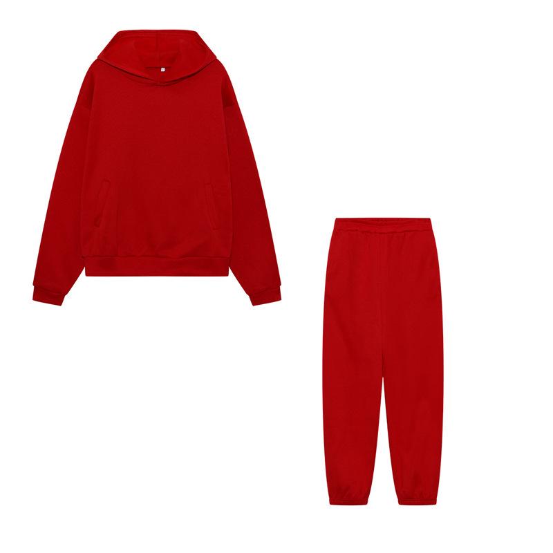Women's Autumn Casual Two-Piece Hooded Sweatshirt and Long Pants Set