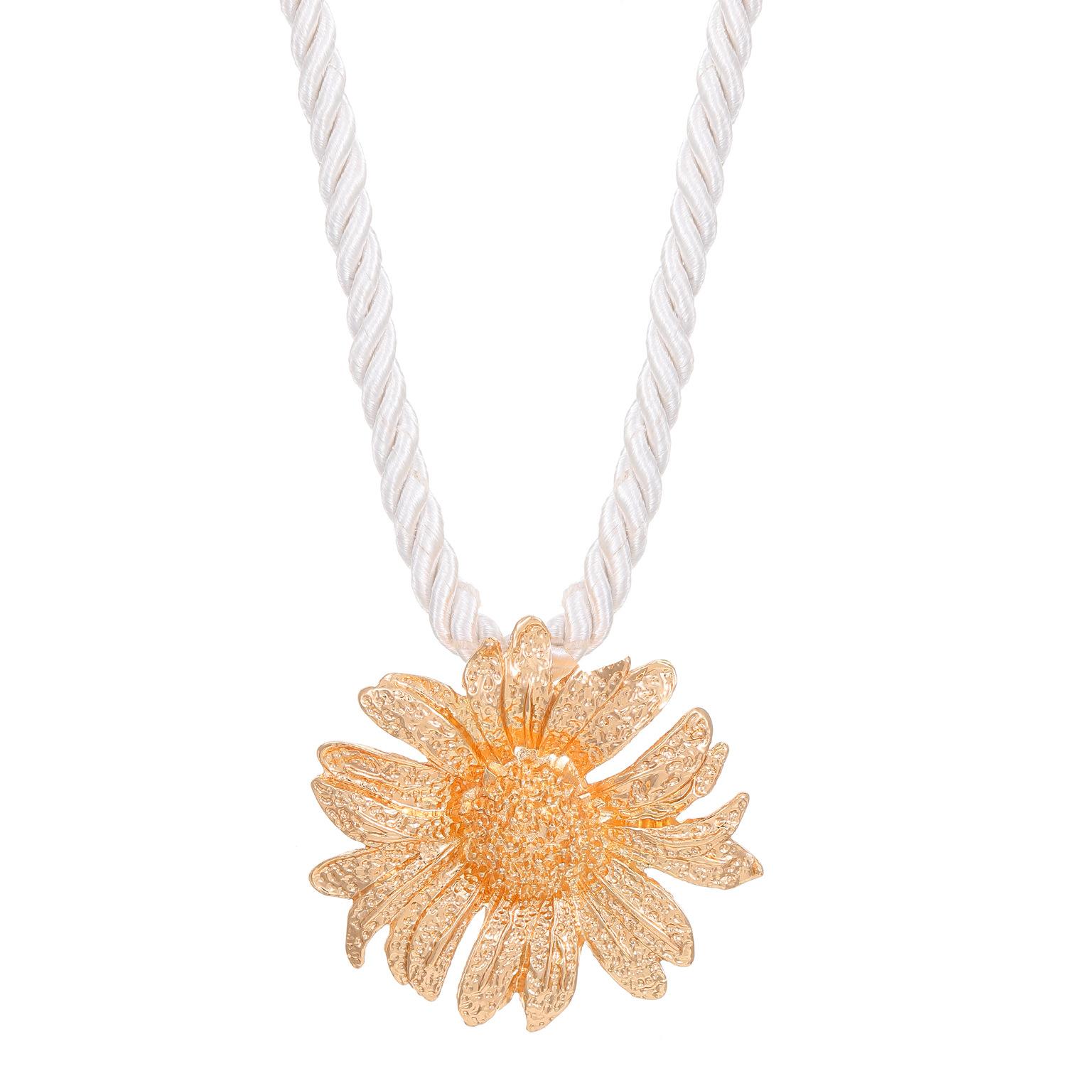 

Ретро Преувеличение Личность Дизайн Хип-Хоп Подсолнух Ожерелье Серьги Для Женщин 1 pcs-necklace серебряный