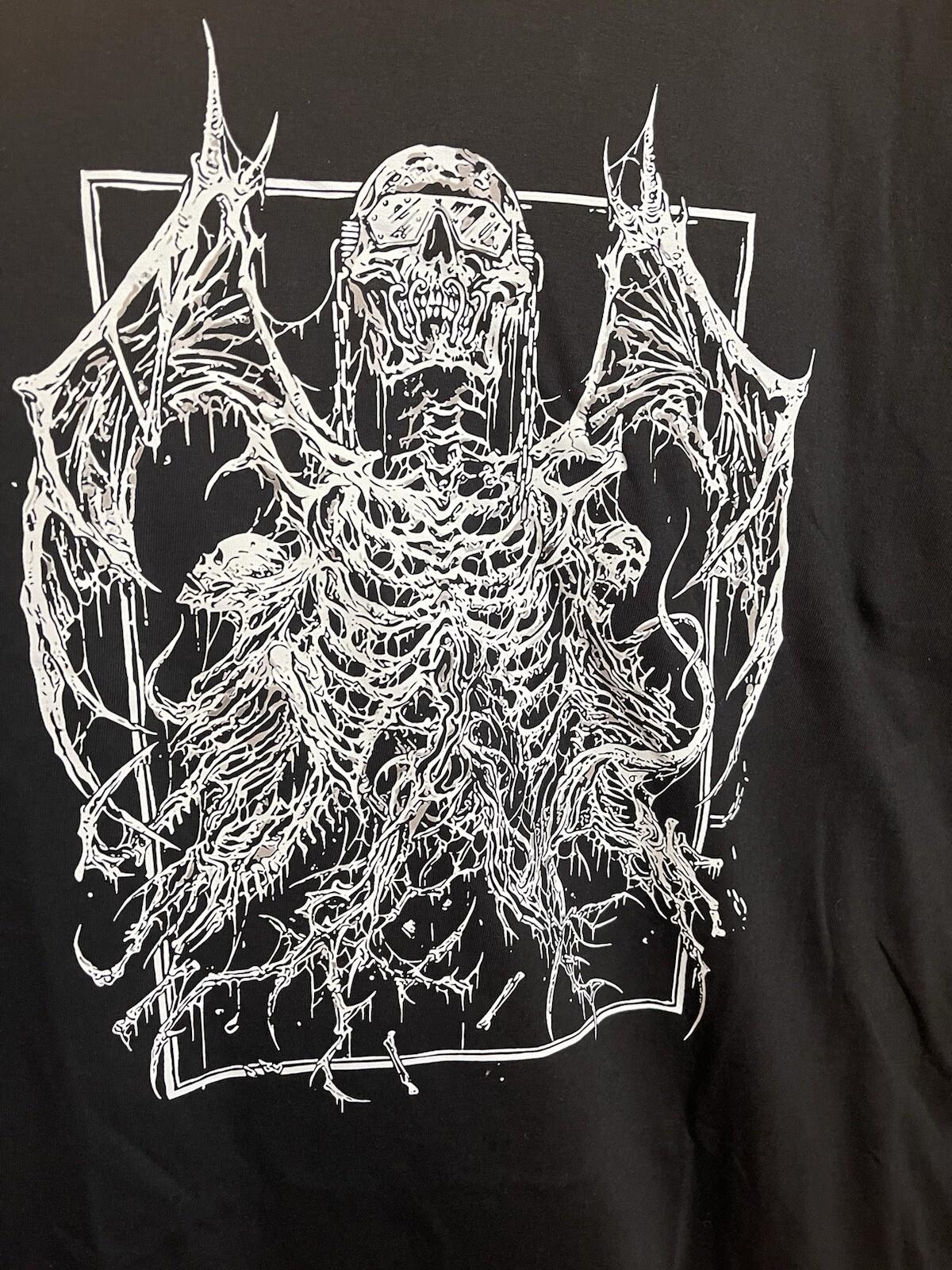 Mosh Pit Death Black Metal V-Neck T-Shirt Skulls Hard Rock Slam Adult 2XL NWOT Unisex T-Shirt S