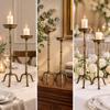 2 Pieces Iron Candlestick Holder Antique Bronze Finish Detachable Candle