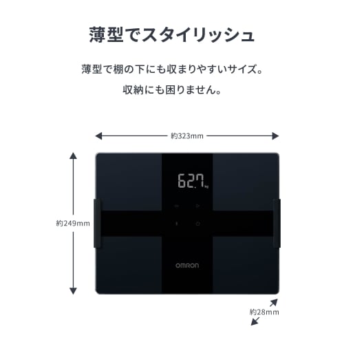 OMRON Weight Body Composition Meter Body Scan Black KRD-503T-BK Smartphone Linked Automatic Data Transfer Automatic Recognition Measurement starts jus
