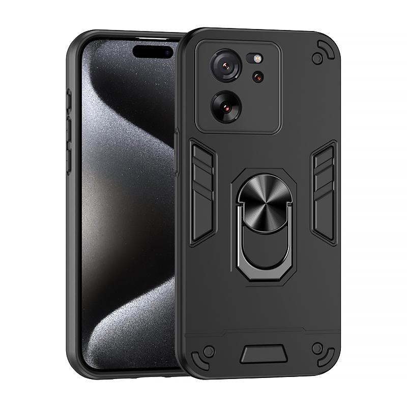 Shockproof Hard PC Silicone Protector Funda For Xiaomi 13T Pro Mi 13T 13TPro Xiaomi13T Case Car Holder Magnetic Metal Ring Cover