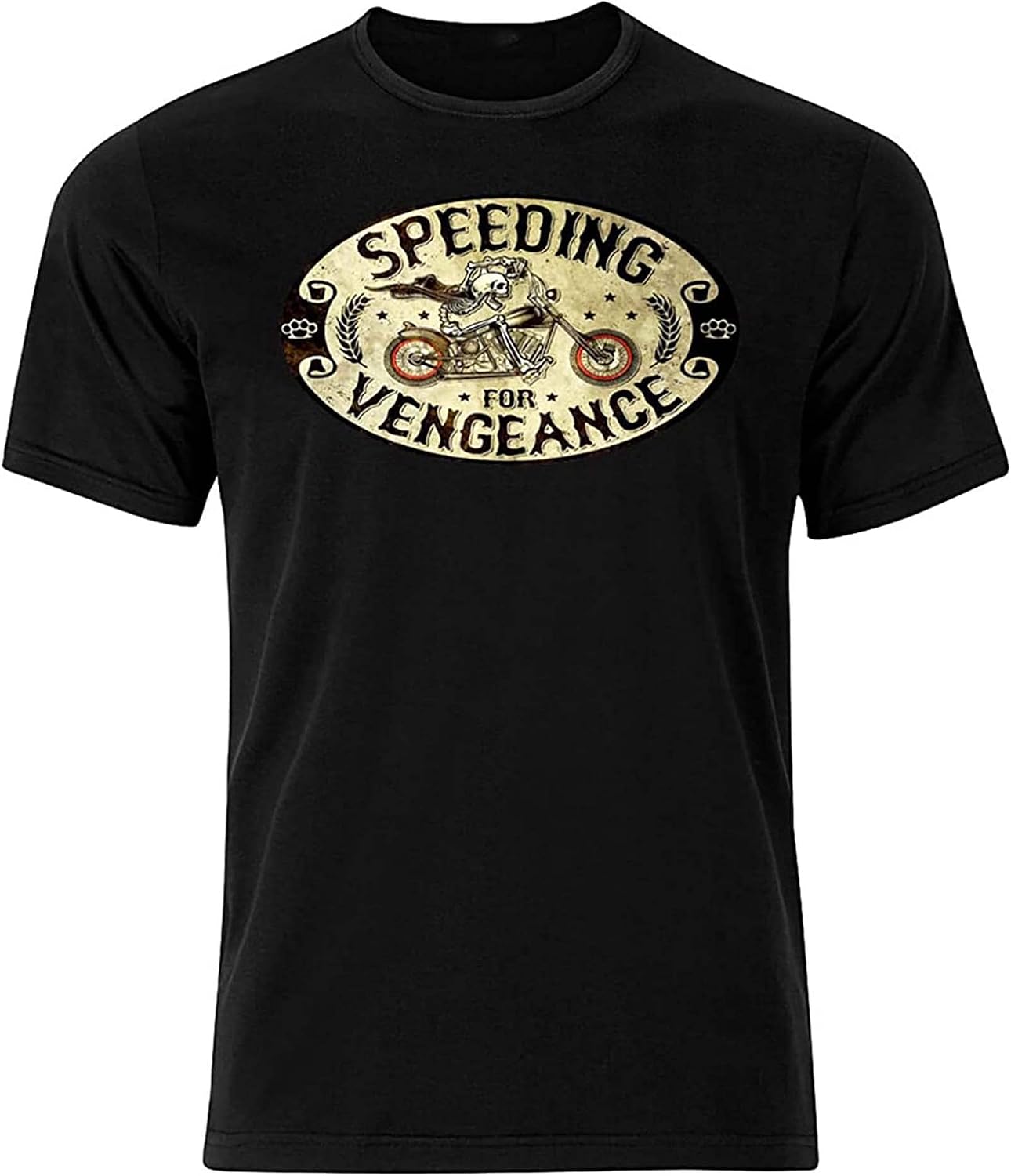 Speeding for Vengeance Graphic Cotton T Shirt Short & Long Sleeve Black 4XL чёрный
