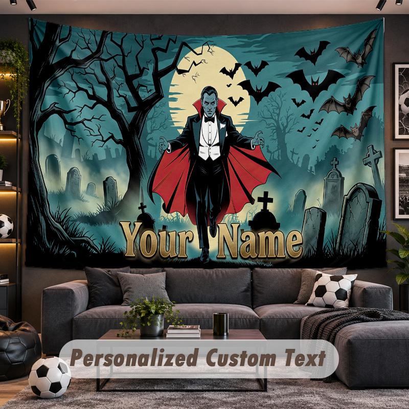 Dracula Personalized Tapestry Support Custom Name, Wall Art Home Decoration