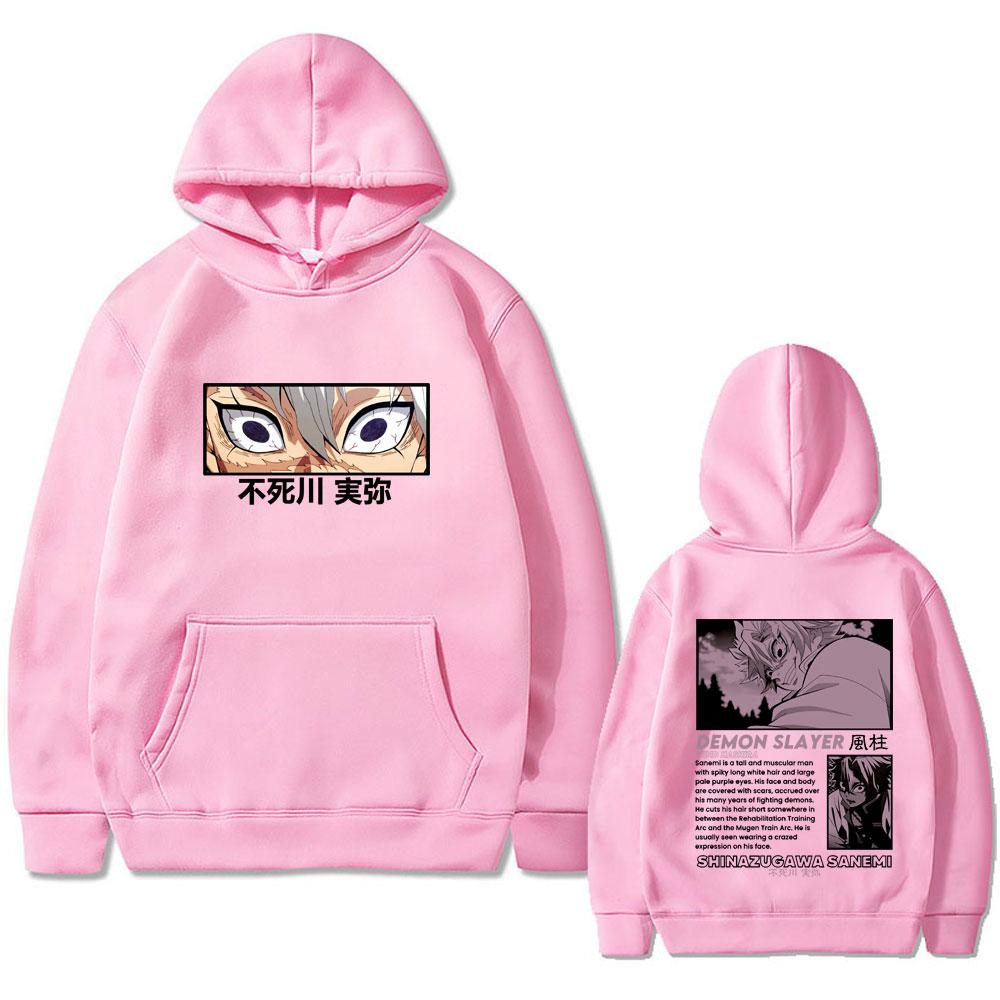 Anime Demon Slayer Shinazugawa Sanemi Hoodie Kimetsu No Yaiba Hooded Sweatshirt Men's Women's Fashion Oversized Hoodies