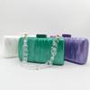 New Chain Crossbody Hangbag Clutch Acrylic Marble Pattern Shoulder Evening Bag Party Women's Cosmetic Designer Luxury Purse Tote