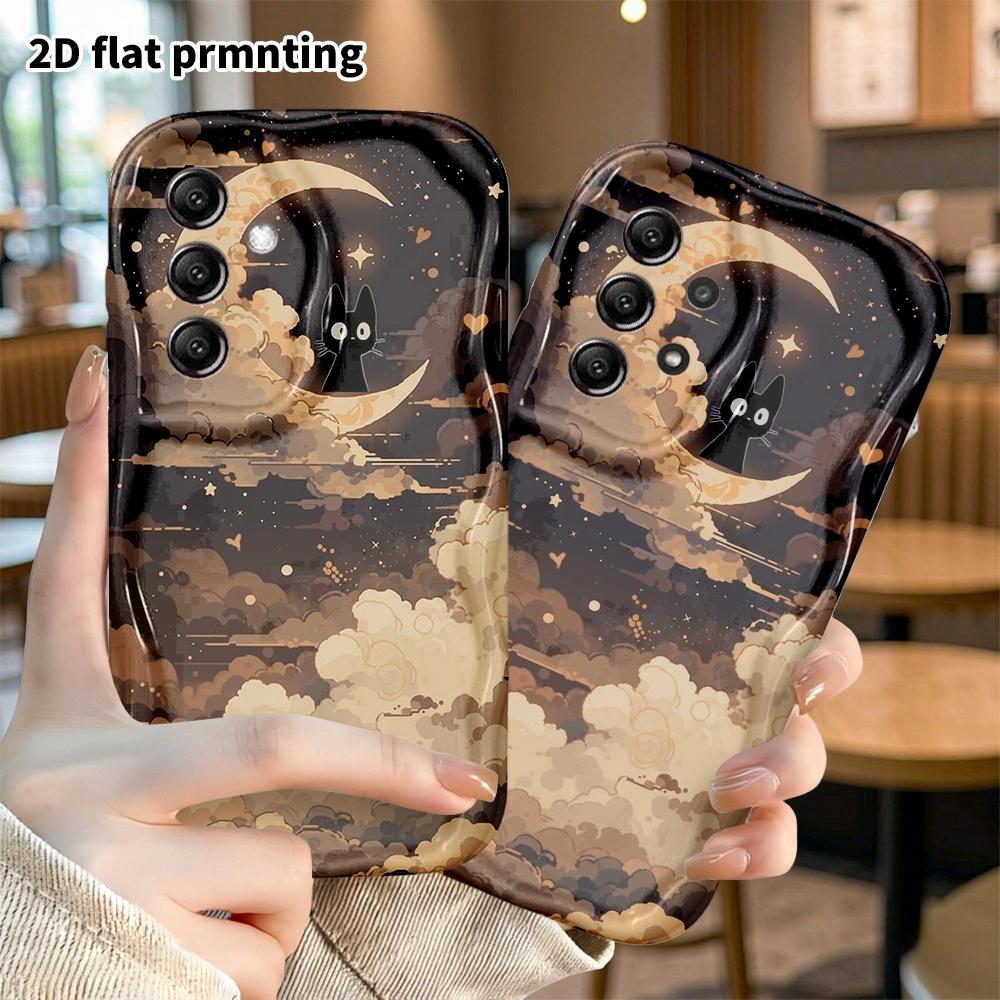 Phone Case: 2D flat, fits Samsung Galaxy A34 A35 M05 M06 S20 S22 S21 FE Plus 5G protective case, hand-drawn style night sky, perfect Christmas and Hal