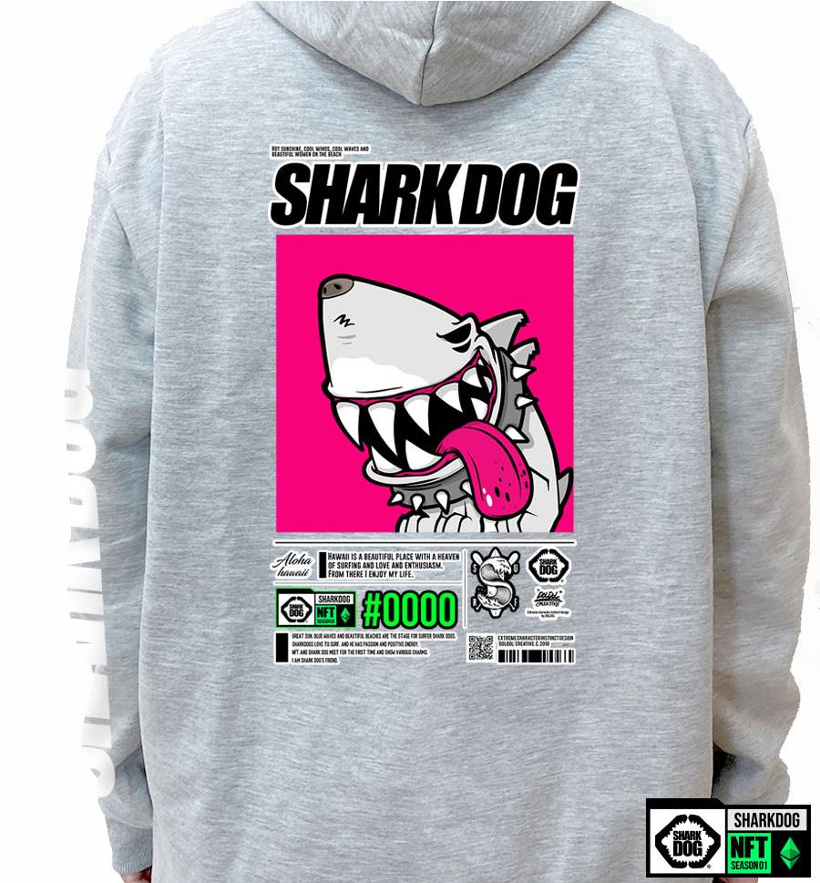 Shark-Dog-Hoody-258 Shark Dog Surfing Hawaii Nft Character Graphic Hoodie