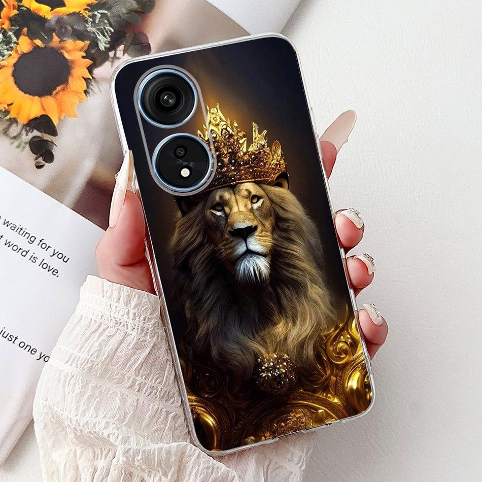For Oppo Reno8 T Phone Case Reno 8T 5G 4G CPH2481 CPH2505 Elegant Floral Cat Soft Silicone Transparent TPU Lightweight Cases
