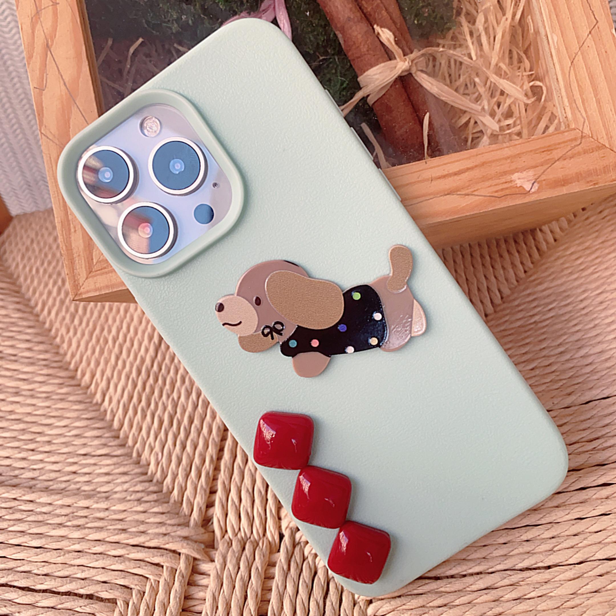 

Чехол для телефона Cartoon Dog Blue/Rose, защитный чехол для iPhone 13/14/15/16 Pro Max for iPhone 16 Pro Max синий