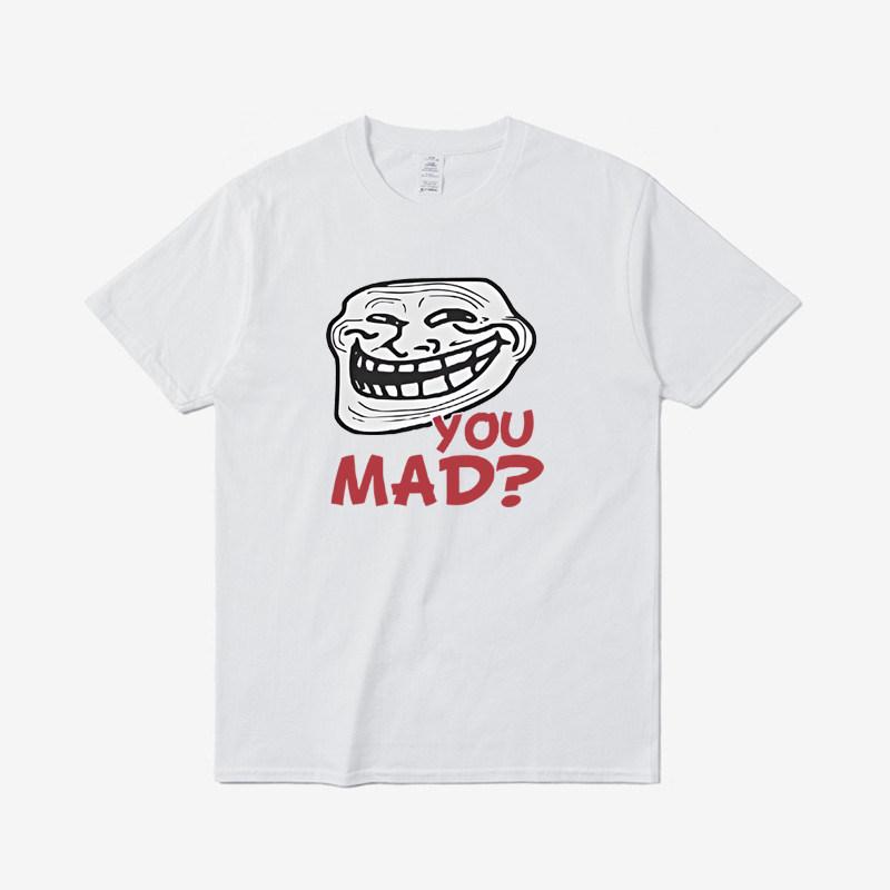 You Mad Troll Face Fun Stupid Face Gigantopithecus Face Fashion Roundneck Summer Pure Cotton ShortSleeved TShirt for Unisex Kids