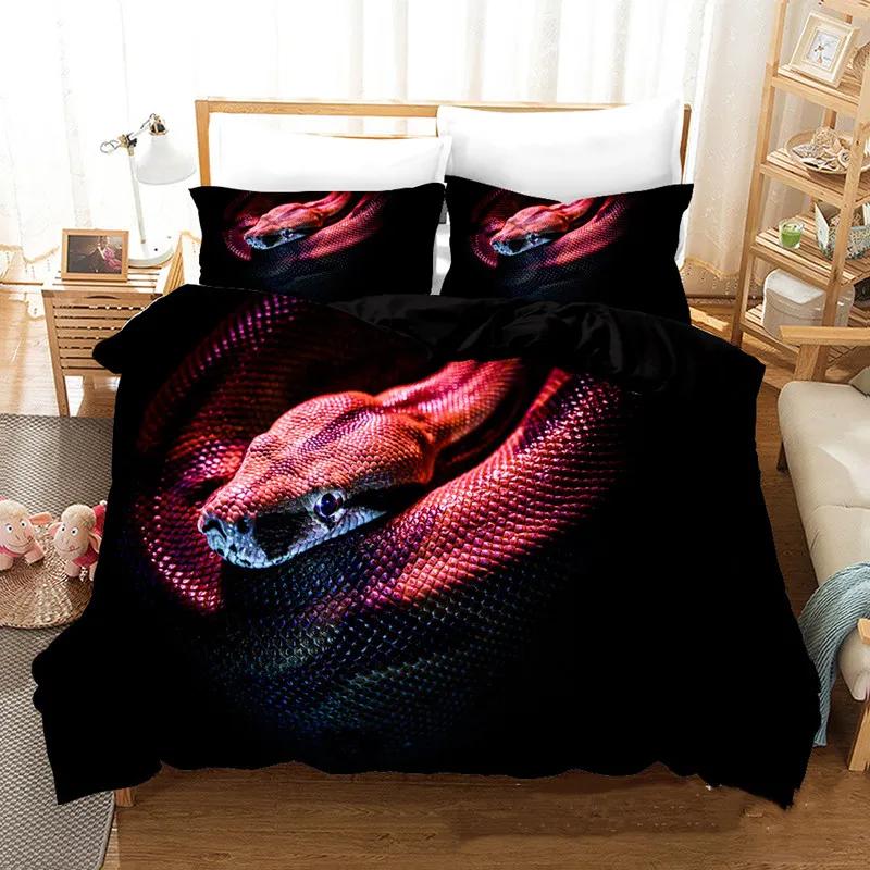 Comforter Snake Bedding Set Reptile Wild Animal Comforter Queen Size For Kids Adults Bedroom Room Decor