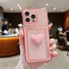 Luxury Transparent Wallet Card Phone Case For iPhone 16 15 14 13 12  Pro Max XS XR 7 8 Plus 16E Love Heart Shockproof Cover