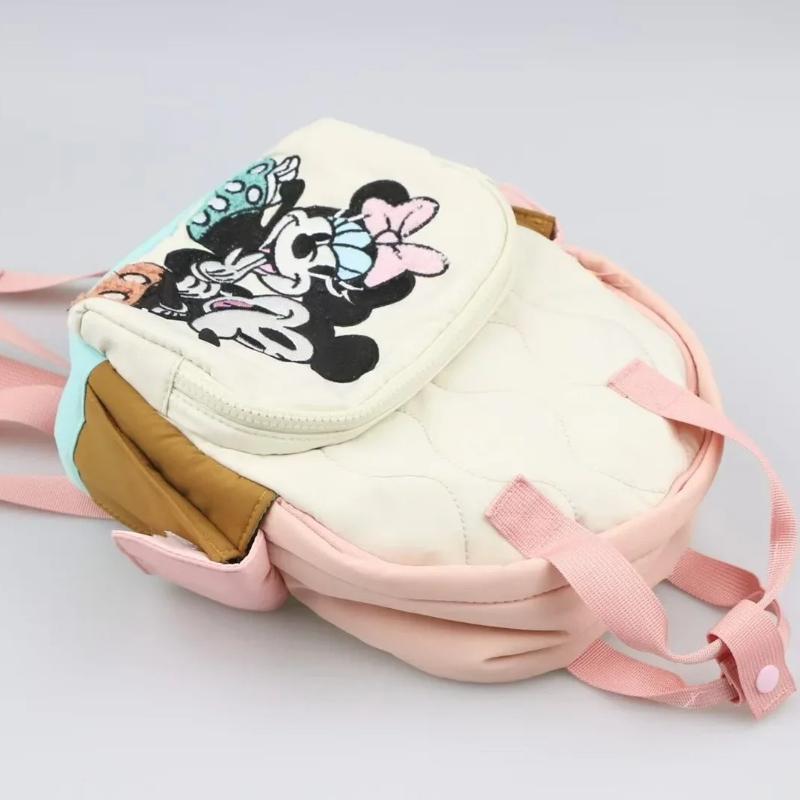 Disney Zaino per Bambini Carino Mickey e Minnie Stampa Cartoni Animati per Bambine Grande Capacità Contenitore Libri Scuola Materna Bimba Zainetto Scolastico