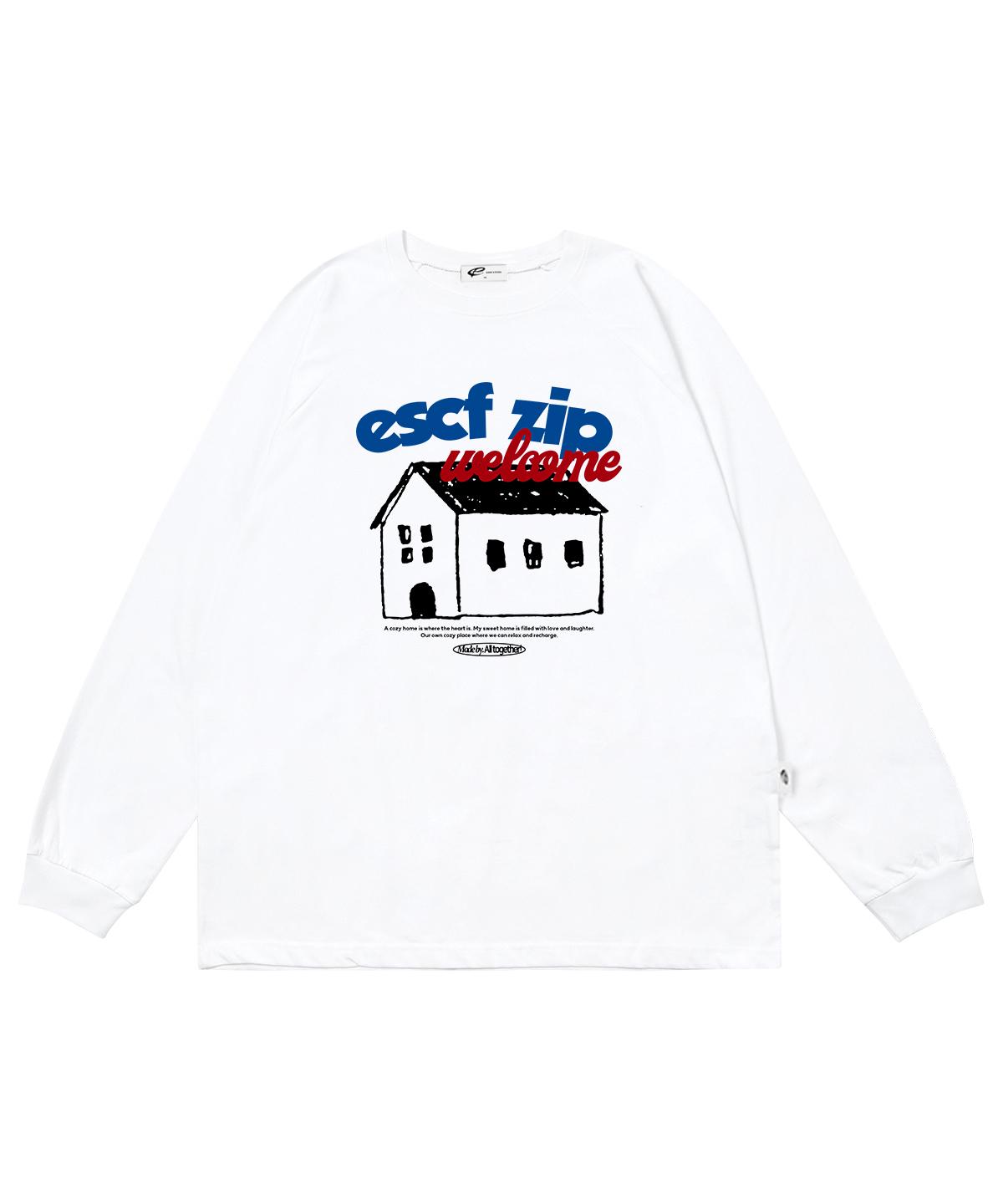 Escape From Welcome Zip Print Long Sleeve White M