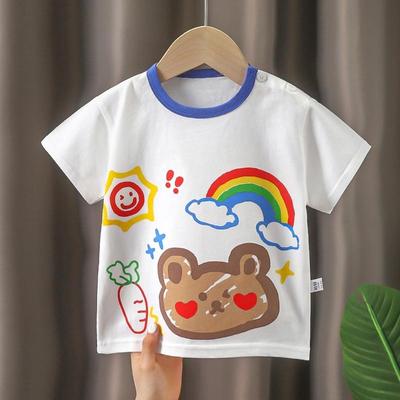 Kids Clothes T-Shirt for Girls Boys Children's Summer Clothing Cartoon Tops Short Sleeve Breathable Clothes Cotton Baby Tops