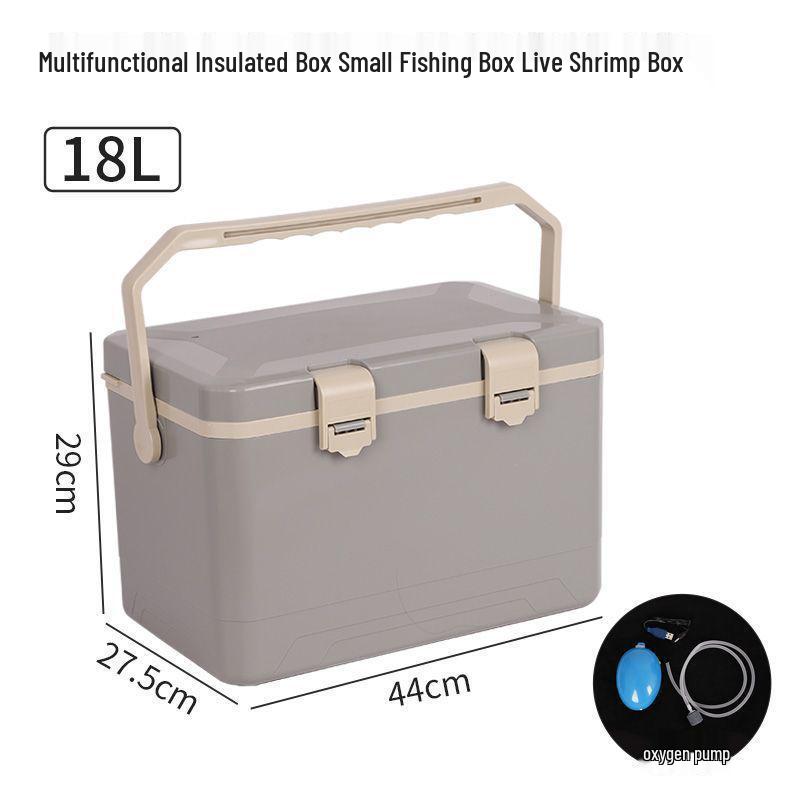 Sea Fishing Insulated Tackle Box with Oxygenator - Lightweight, Refrigerated, and Perfect for Live Shrimp.