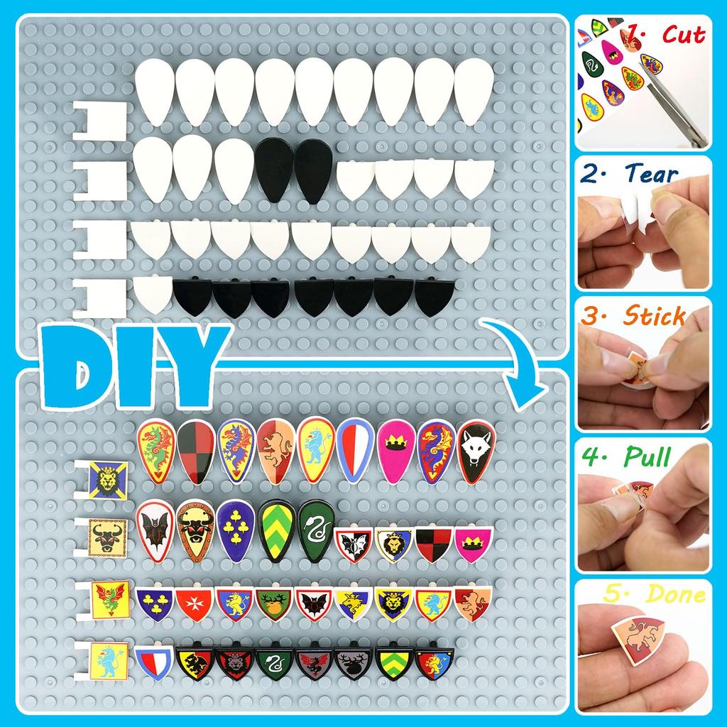 Medieval Knight Weapon Armor Parts Helmet Sword Shield Bow and Arrow Building Blocks Accessory Kit for Soldier Figures Castle Equipment Set
