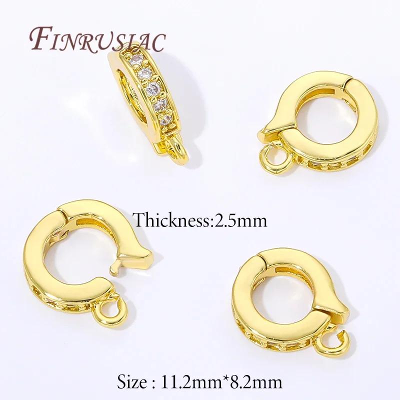 18K Gold Plated Enhancer Bail Clasp,D Shape Openable Pendant Connector For Jewelry Making Findings DIY Bracelet Accessories