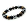 Men'S Stylish Natural Stone Bracelet Vintage Crown Symbol Of Power Hematite Beads Gift For Friends Natural Tiger Eye Beads
