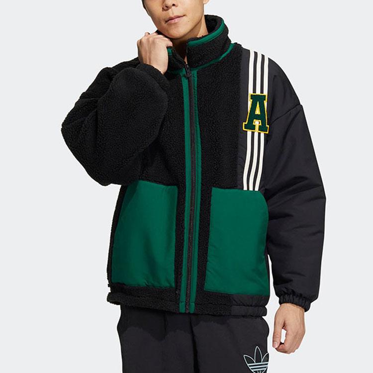 Adidas Originals Trefoil Logo Embroidered Patchwork Fleece Jacket Unisex Jacket Multicolor HY7233