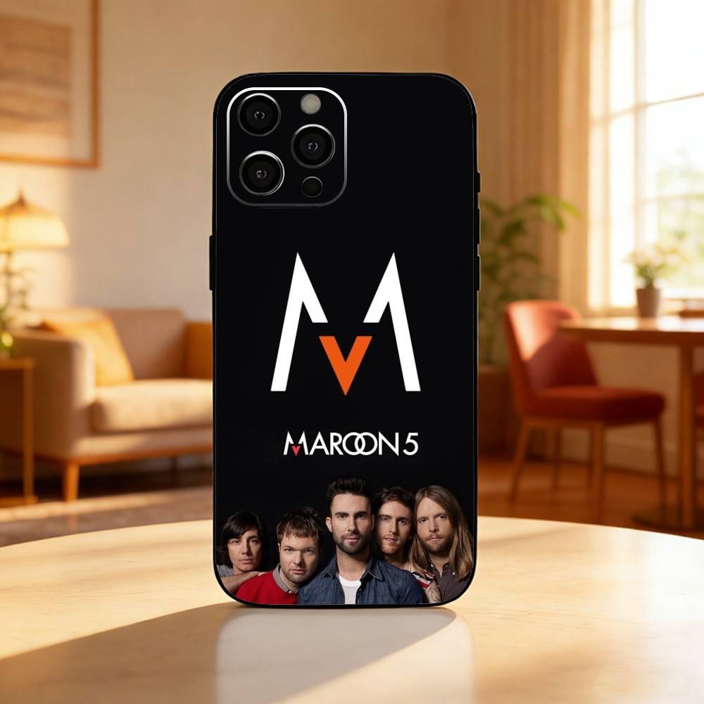 M-Maroon 5 Band A-Adam Levine Phone Case For iPhone17,16,15,14,13,12 Plus,Max Soft Silicone Black Cover