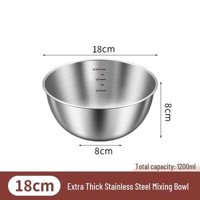 HANDUNYOU Food-Grade 304 Stainless Steel Mixing Bowl