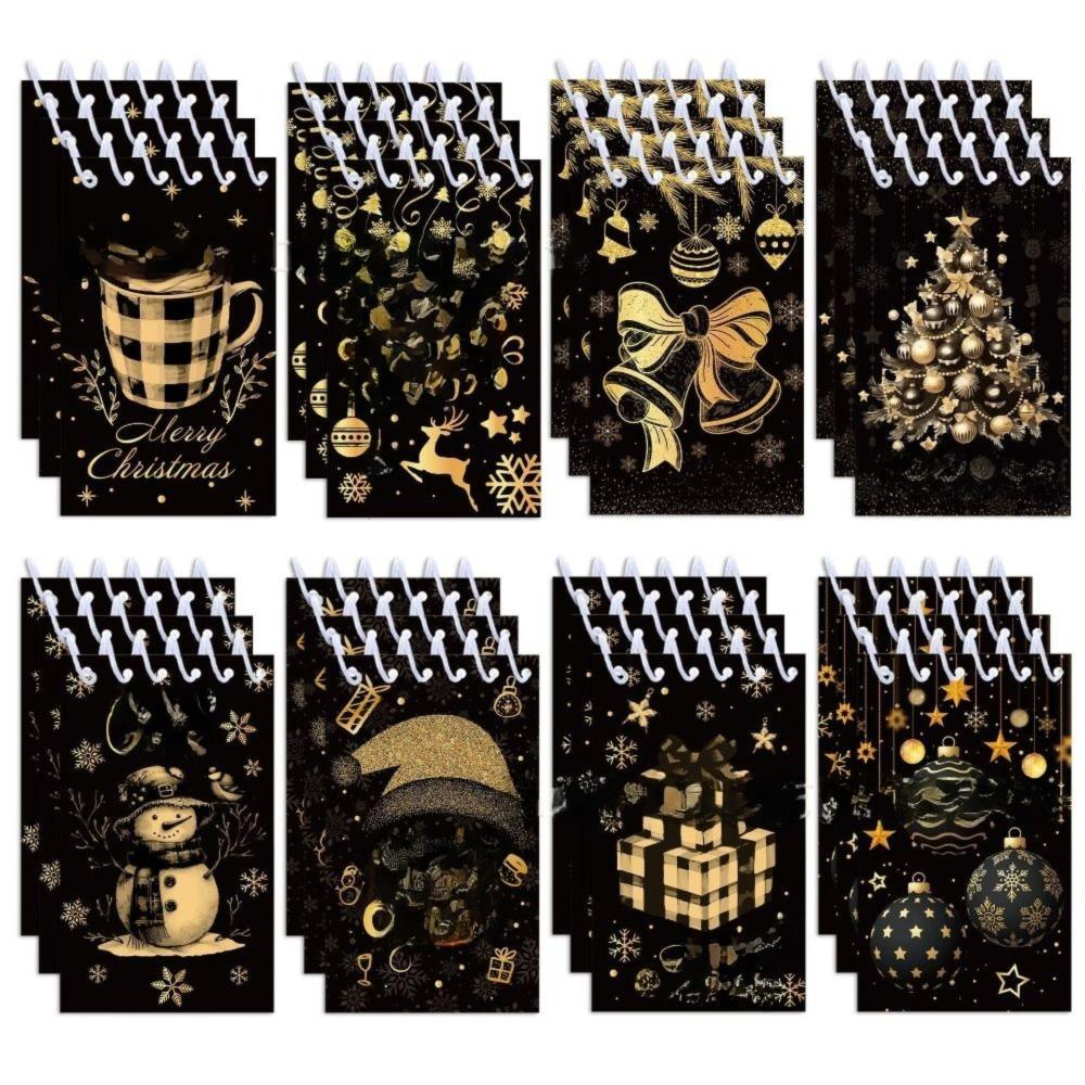 8PCS Coil Binding Santa Claus Notebook Mini Size Spiral Notebook Mini Notepads  Home Decorations