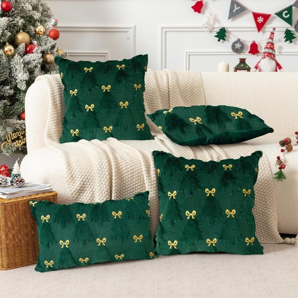 New Christmas Day Pillowcase Short Xmas Tree with Light Cushion Slipcover Reindeer Throw Pillow Cover Sofa Decoration