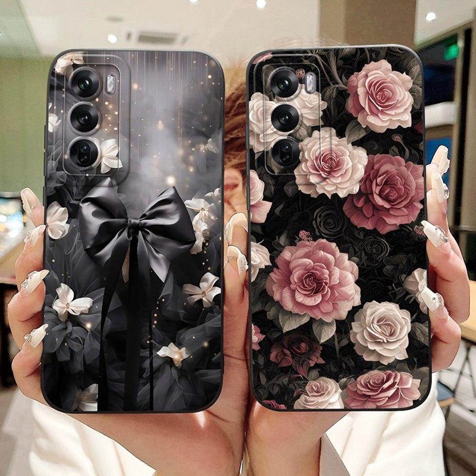 Beautiful Floral Phone Case For OPPO Reno12 12Pro 5G Soft Silicone Shockproof Cover For Oppo Reno12 Pro 5G Reno 12 Cases Bumpers