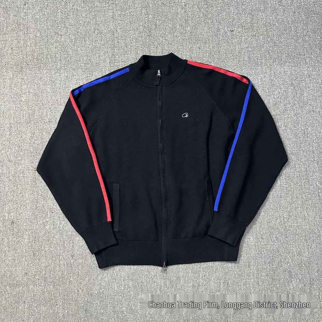 Corteiz Alcatraz Stand Collar Patchwork Jacket - Red/Blue