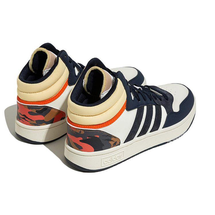 Adidas Hoops 3.0 Mid Black Ivory Camo Unisex Sneakers Cream Halo-Ivory Legend-Ink HP6911