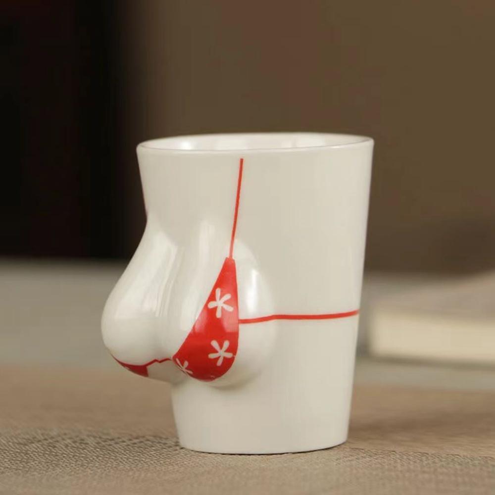 6Pcs/Set Creative Bikini Ceramic Tea Cup Wihite Porcelain Swimsuit Women Body Shot Glass Espresso Cup 50ML